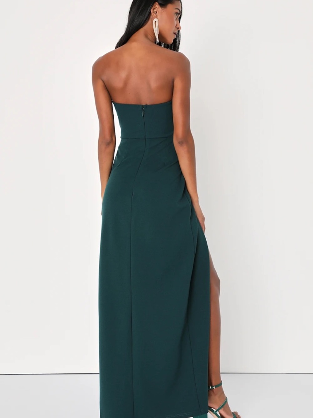 Lulus Foxy Emerald Green Strapless Maxi Dress - Size XS - Picture 3 of 3